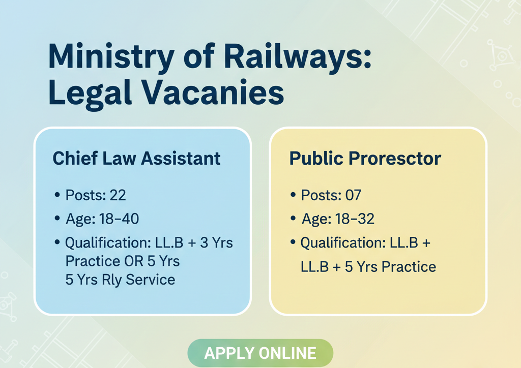 Vacancies for Law Professionals at Ministry of Railways